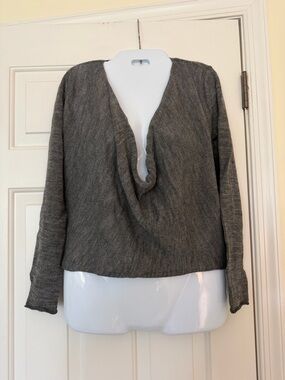 Eileen Fisher Petite Alpaca Blend Draped Front Sweater – Size PS